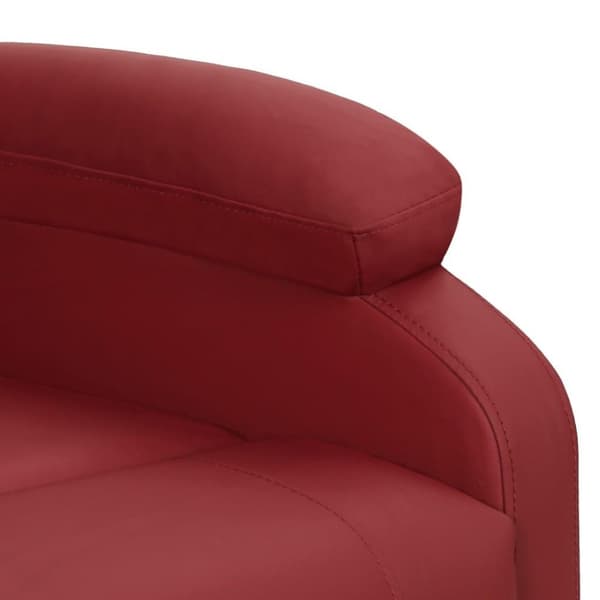 vidaXL Reclinerfåtölj med uppresningshjälp vinröd konstläder