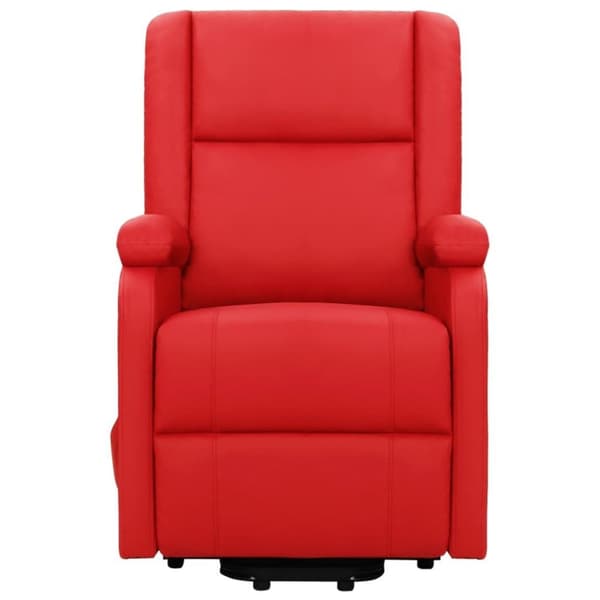 vidaXL Reclinerfåtölj med uppresningshjälp röd konstläder