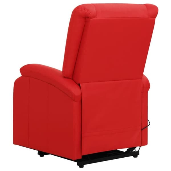 vidaXL Reclinerfåtölj med uppresningshjälp röd konstläder