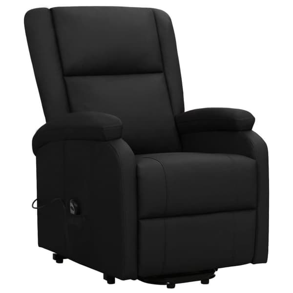 vidaXL Reclinerfåtölj med uppresningshjälp svart konstläder
