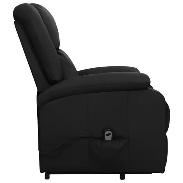 vidaXL Reclinerfåtölj med uppresningshjälp svart konstläder