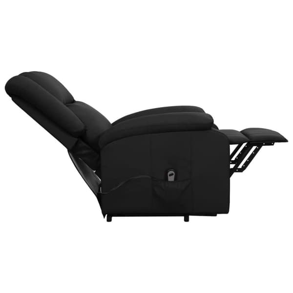 vidaXL Reclinerfåtölj med uppresningshjälp svart konstläder