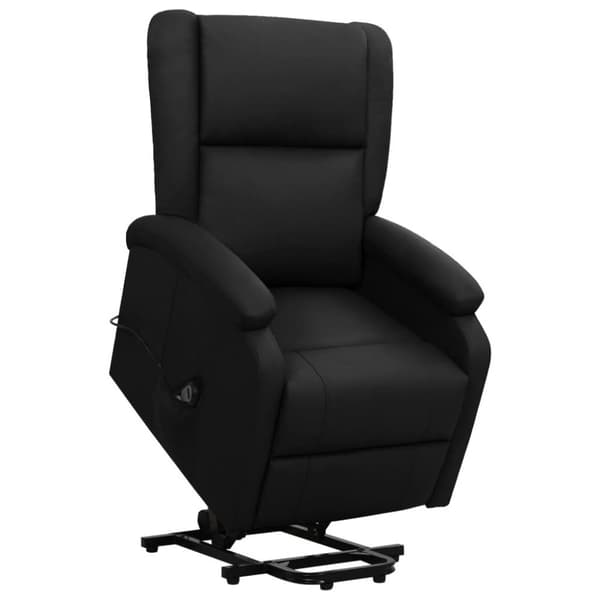 vidaXL Reclinerfåtölj med uppresningshjälp svart konstläder