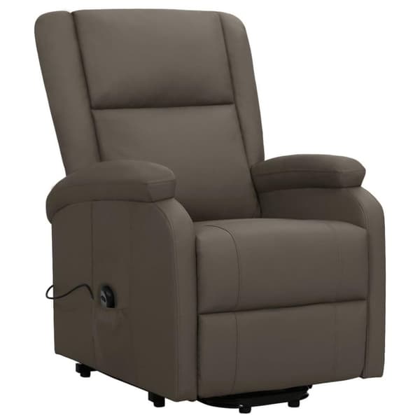 vidaXL Reclinerfåtölj med uppresningshjälp grå konstläder