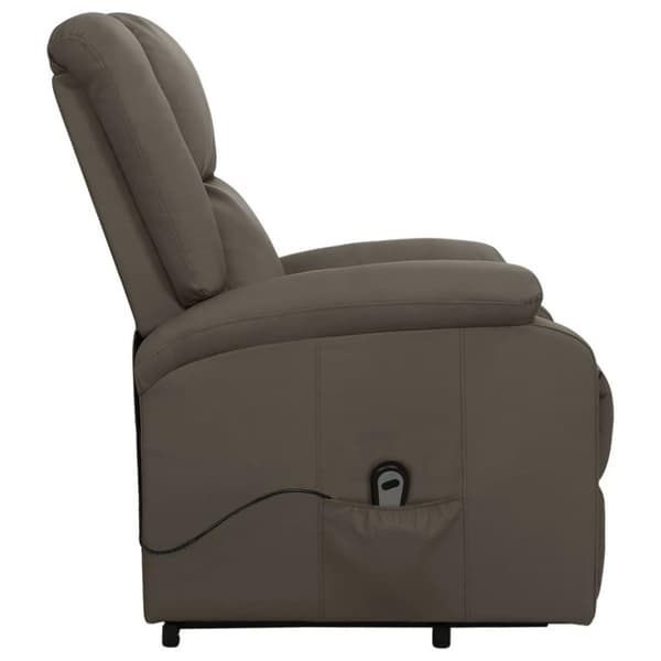 vidaXL Reclinerfåtölj med uppresningshjälp grå konstläder