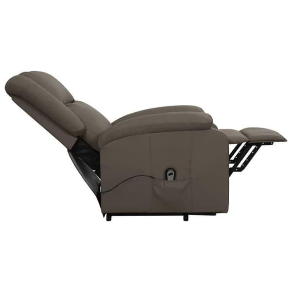 vidaXL Reclinerfåtölj med uppresningshjälp grå konstläder
