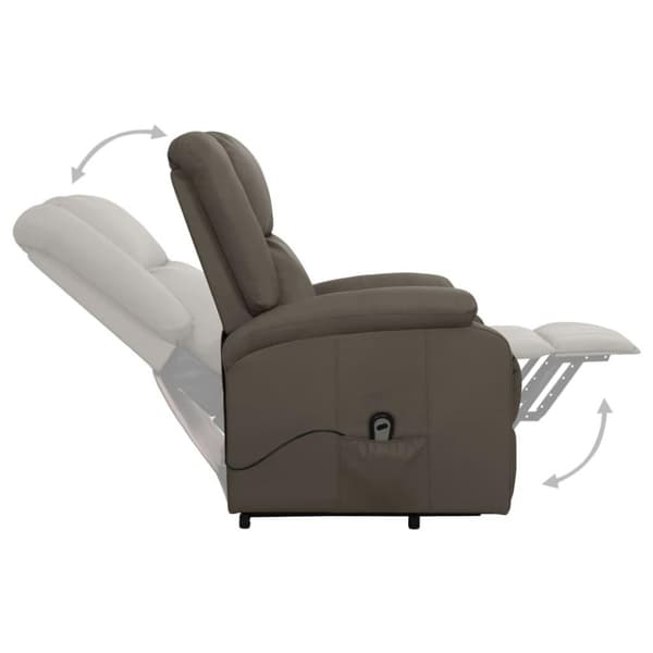 vidaXL Reclinerfåtölj med uppresningshjälp grå konstläder