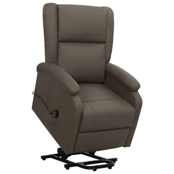 vidaXL Reclinerfåtölj med uppresningshjälp grå konstläder