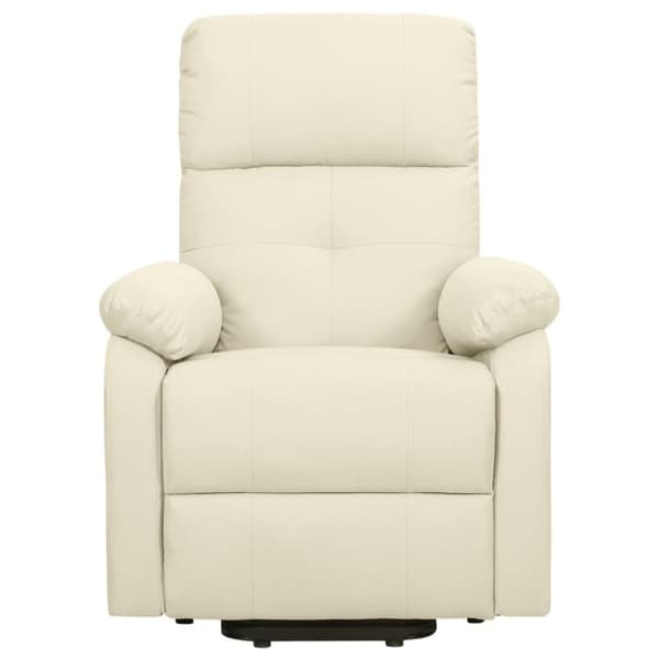 vidaXL Reclinerfåtölj med uppresningshjälp gräddvit tyg