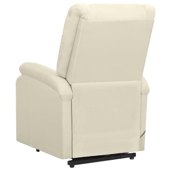 vidaXL Reclinerfåtölj med uppresningshjälp gräddvit tyg