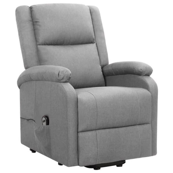 vidaXL Reclinerfåtölj med uppresningshjälp ljusgrå tyg