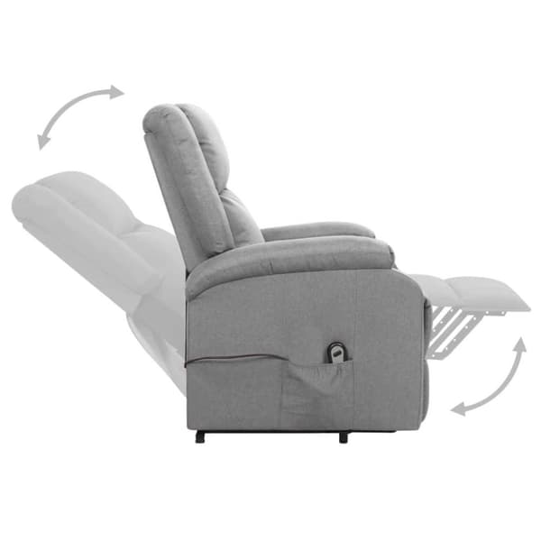 vidaXL Reclinerfåtölj med uppresningshjälp ljusgrå tyg