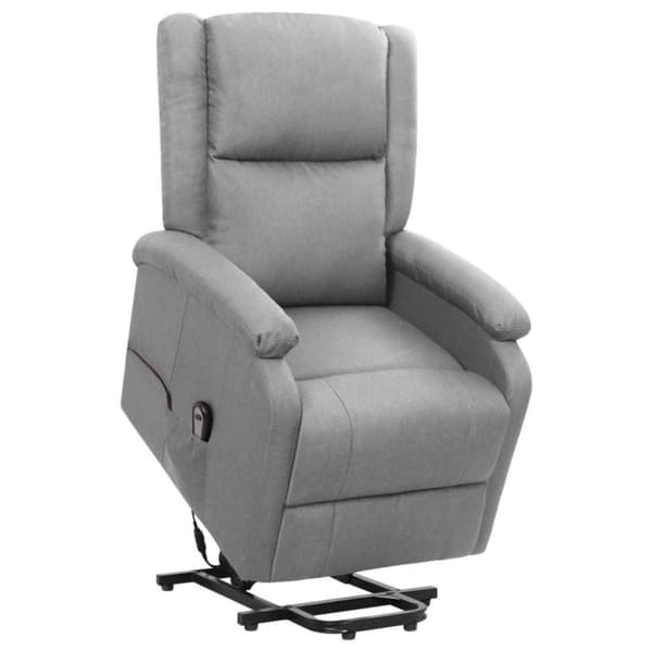 vidaXL Reclinerfåtölj med uppresningshjälp ljusgrå tyg