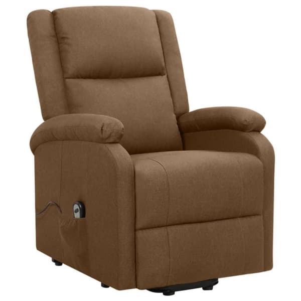 vidaXL Reclinerfåtölj med uppresningshjälp brun tyg
