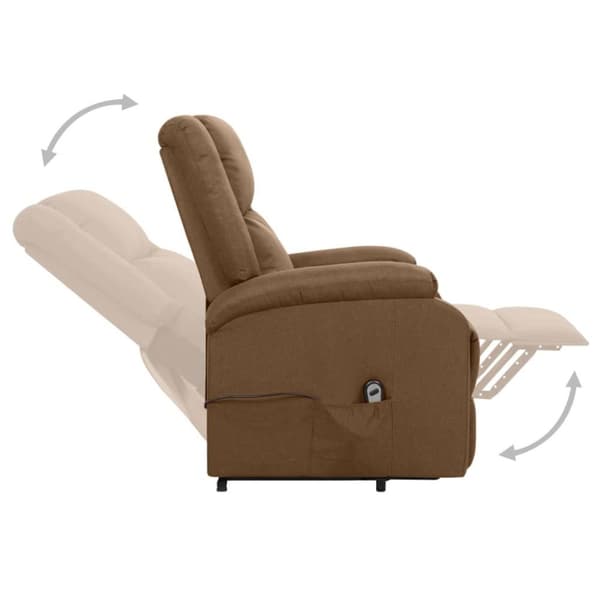 vidaXL Reclinerfåtölj med uppresningshjälp brun tyg
