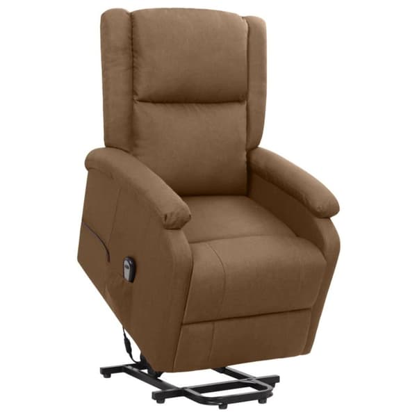 vidaXL Reclinerfåtölj med uppresningshjälp brun tyg