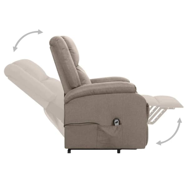vidaXL Reclinerfåtölj med uppresningshjälp taupe tyg