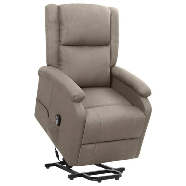 vidaXL Reclinerfåtölj med uppresningshjälp taupe tyg