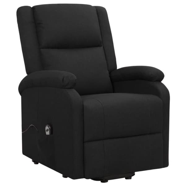 vidaXL Reclinerfåtölj med uppresningshjälp svart tyg