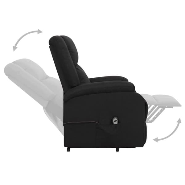 vidaXL Reclinerfåtölj med uppresningshjälp svart tyg