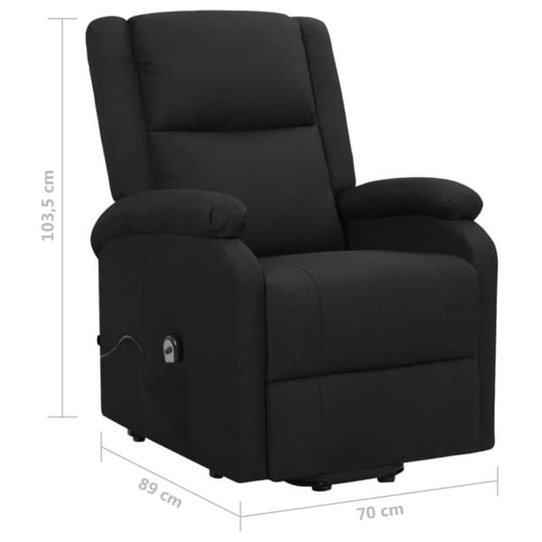 vidaXL Reclinerfåtölj med uppresningshjälp svart tyg
