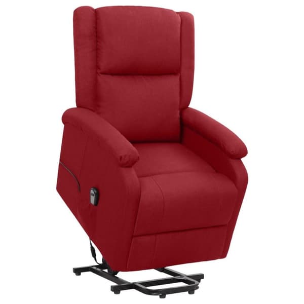 vidaXL Reclinerfåtölj med uppresningshjälp vinröd tyg