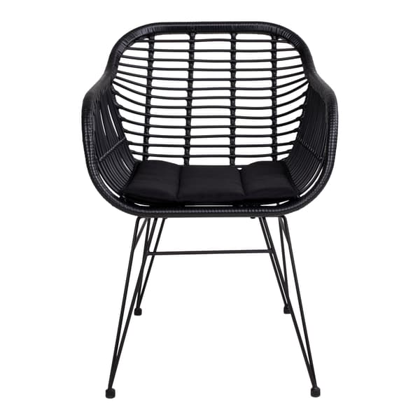 2 x  Trish lænestol med hynde, rattan sort.