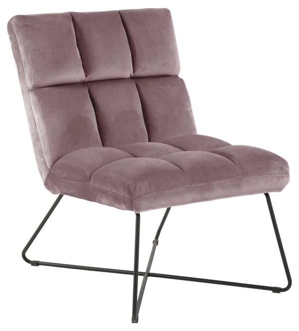 Alba fåtölj , velour rosa.