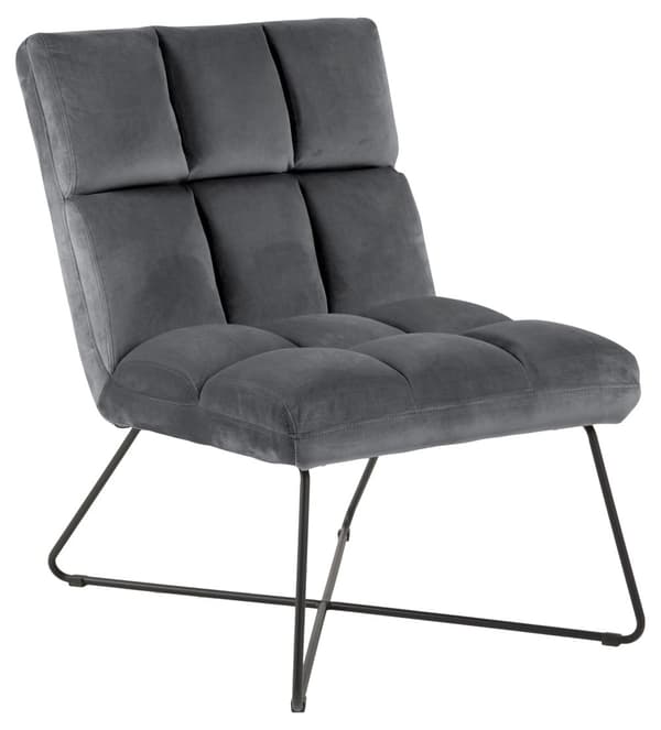 Alba fåtölj , loungestol velour grå.