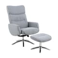 Miniatyrbillede 1 af 5: West recliner lænestol inkl. fodskammel i lys grå stof.