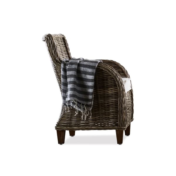 2 x Baron lenestol som kurvestol natur rattan grå.