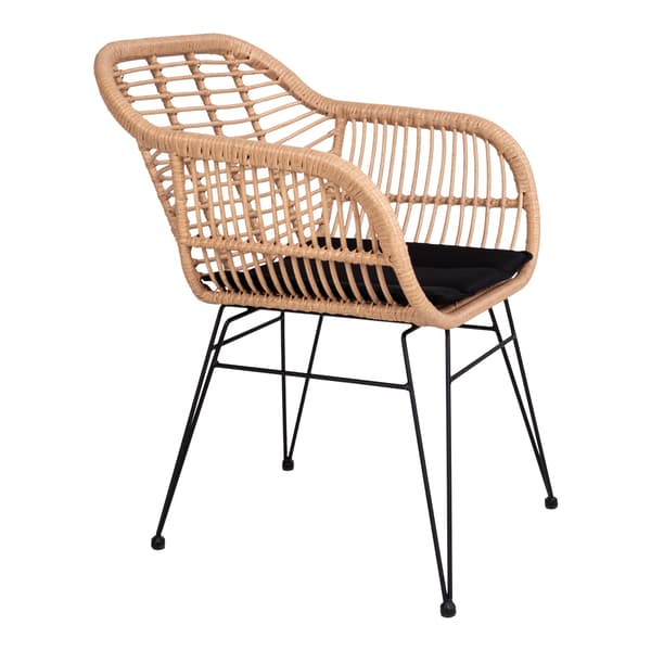 2 x Trish lenestol med pute, rattan natur.