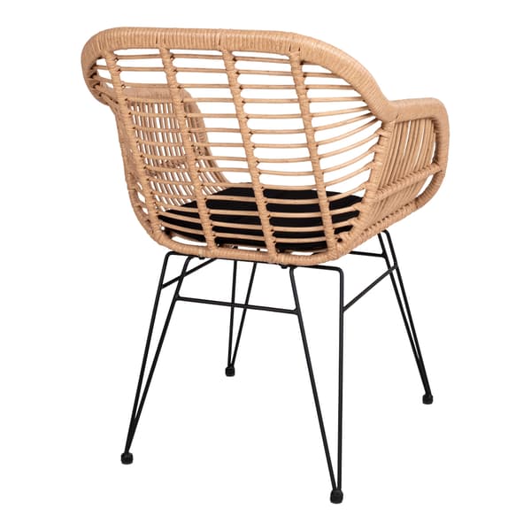 2 x Trish lenestol med pute, rattan natur.
