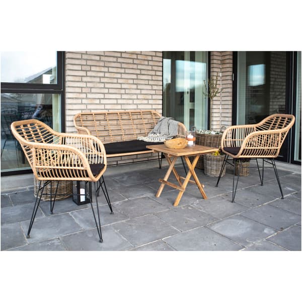 2 x Trish lenestol med pute, rattan natur.