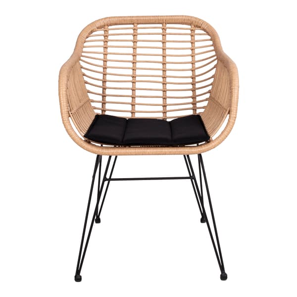 2 x Trish lenestol med pute, rattan natur.