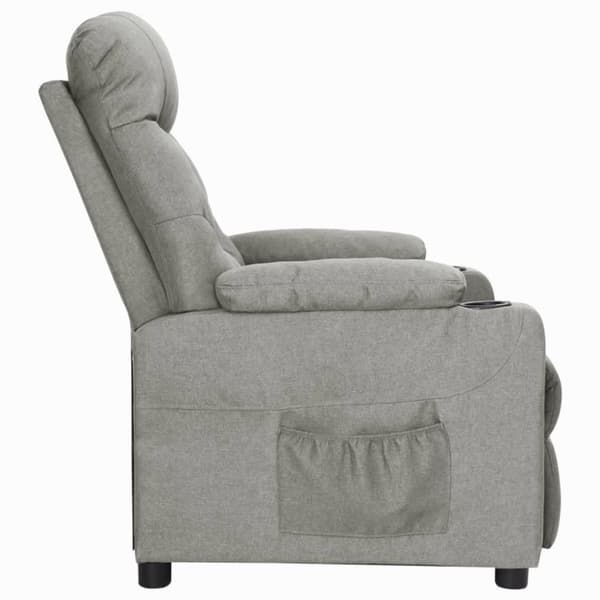 vidaXL Reclinerfåtölj ljusgrå tyg