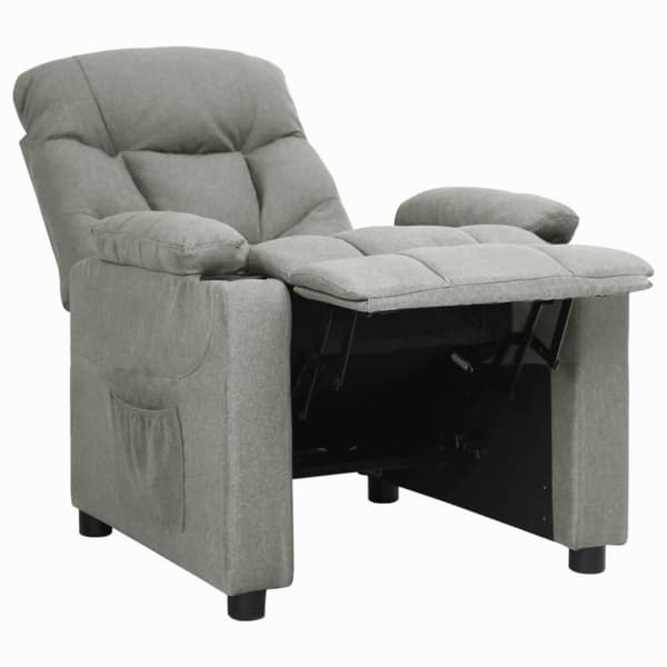 vidaXL Reclinerfåtölj ljusgrå tyg