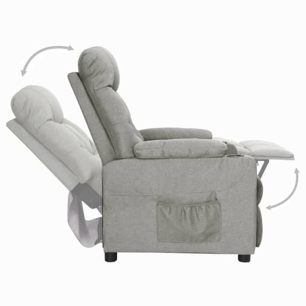 vidaXL Reclinerfåtölj ljusgrå tyg