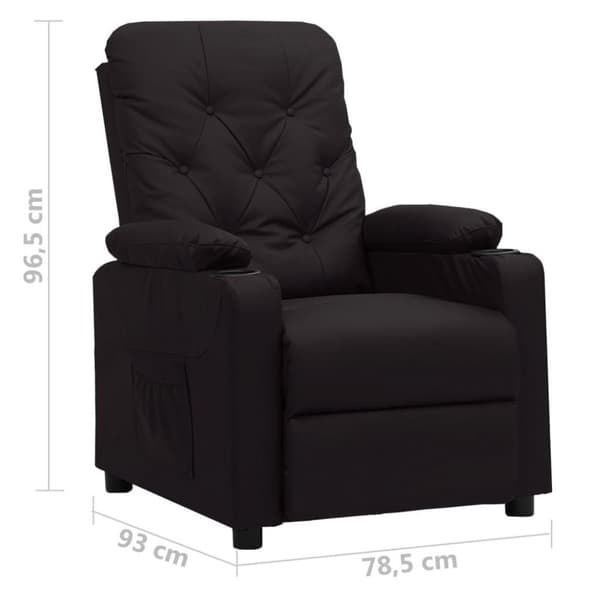 vidaXL Reclinerfåtölj svart konstläder