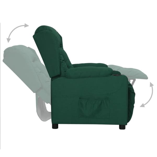 vidaXL Reclinerfåtölj mörkgrön tyg