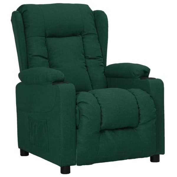 vidaXL Reclinerfåtölj mörkgrön tyg