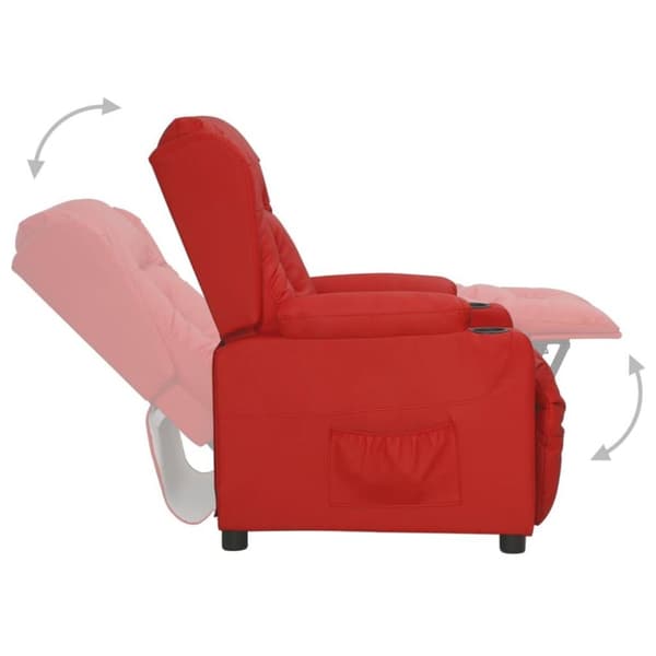 vidaXL Reclinerfåtölj vinröd konstläder