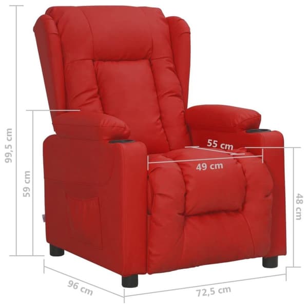 vidaXL Reclinerfåtölj vinröd konstläder