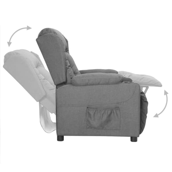 vidaXL Reclinerfåtölj ljusgrå tyg