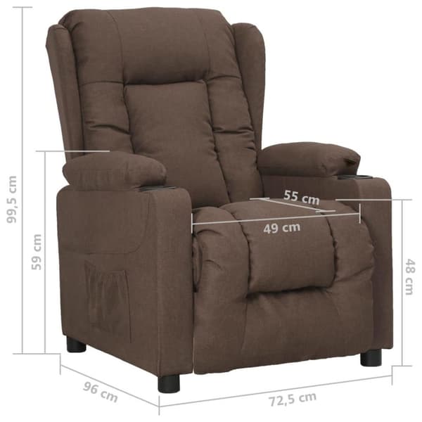 vidaXL Reclinerfåtölj taupe tyg