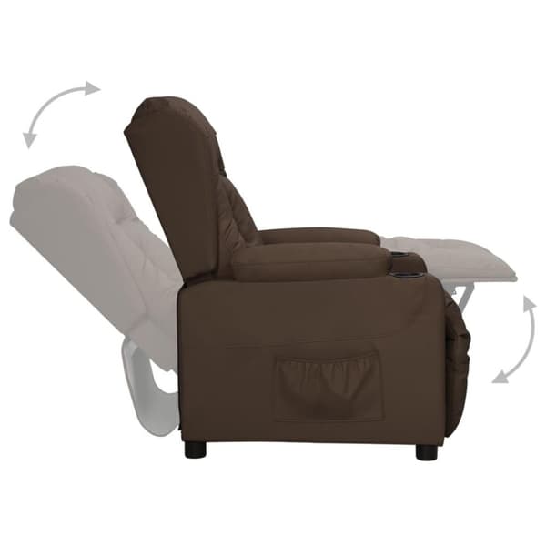vidaXL Reclinerfåtölj brun konstläder