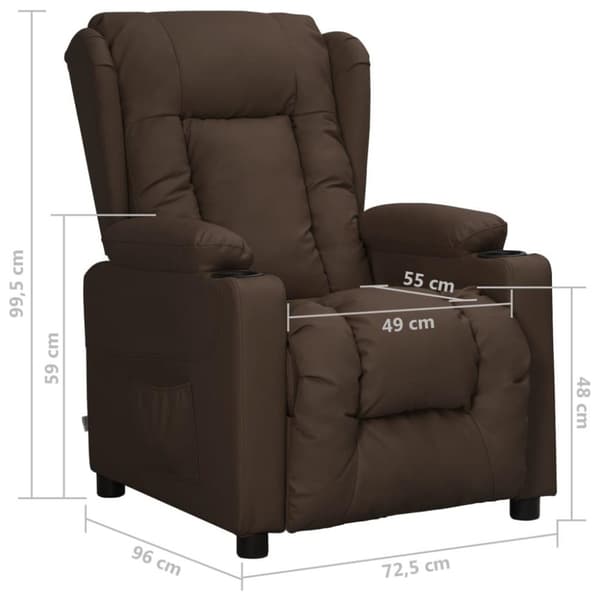 vidaXL Reclinerfåtölj brun konstläder