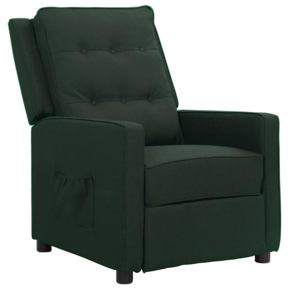 vidaXL Reclinerfåtölj mörkgrön tyg