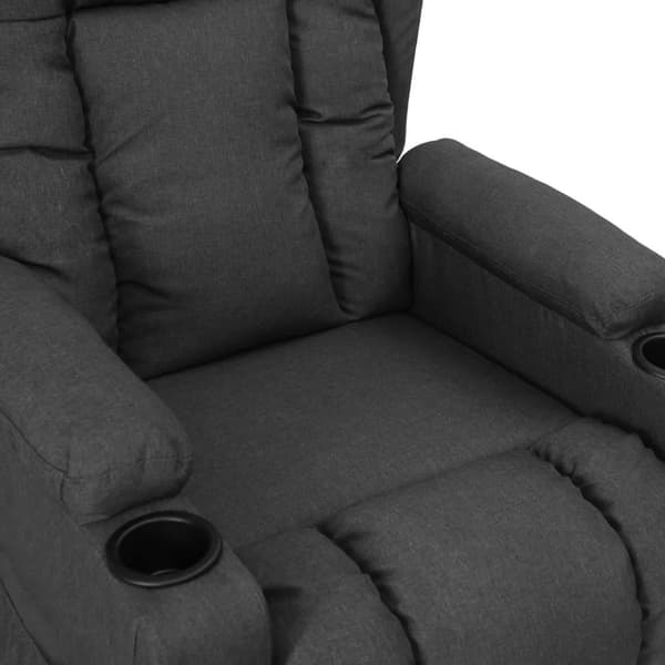 vidaXL Reclinerfåtölj mörkgrå tyg