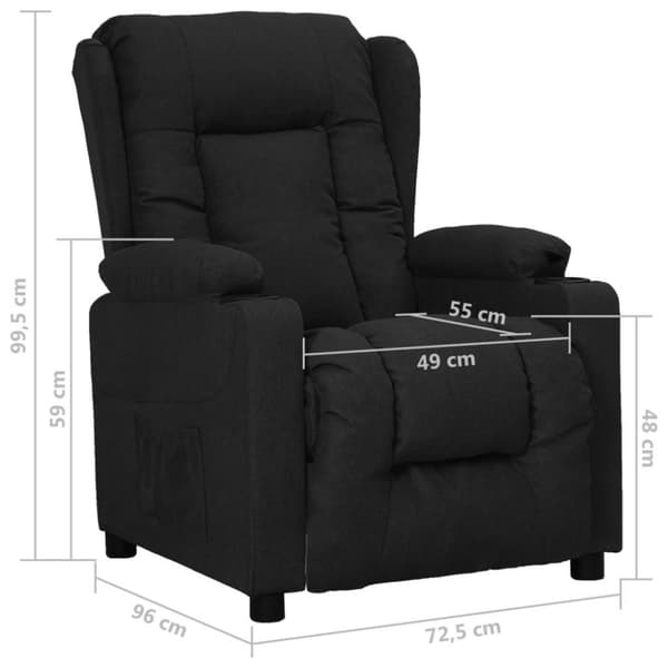 vidaXL Reclinerfåtölj svart tyg